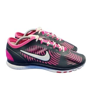 Nike Free Balanza Womens Sz 10.5 Pink/Black Lace Up Training Sneakers 599268-004